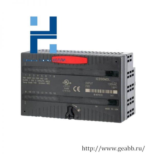 GE Industrial Control IC200MDL241 AC Input Module: 16-Point, 200 Characters